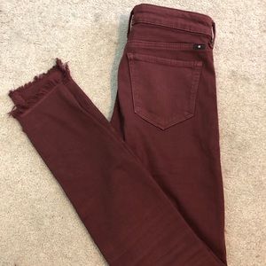 Lucky brand burgundy skinny jeans